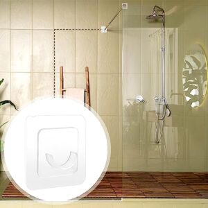 Adhesive Wall Mount Shower Curtain Rod Holder, 6 Pcs Transparent Shower Rod Tension Holder for Wall, No Drilling Shower Pole Holder Shower Curtain Brackets