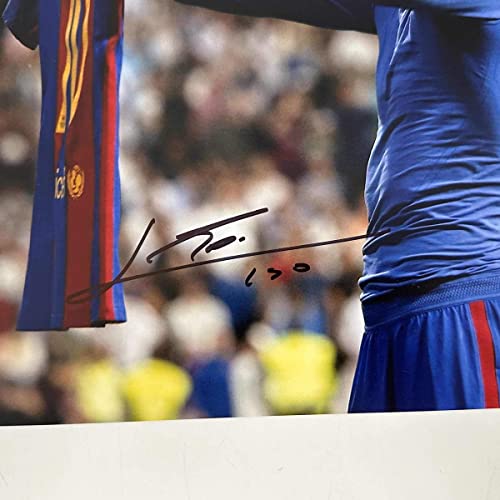 Autographed/Signed Lionel Leo Messi FC Barcelona 12x16 Soccer Photo Beckett BAS COA #3