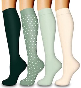 laite hebe 4 pairs-compression socks for women&men circulation-best support for nurses,running,athletic