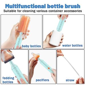 Electric Bottle Cleaning Brush, Baby Bottle Brush Cleaner Water Bottle Cleaning Kit, Nipple Brush Pacifier Cleaner Straw Cleaner Brush for Newborns,4 Packs Set