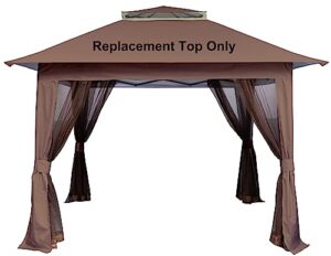 scocanopy top for 11'x11' and 12'x12' pop up gazebo canopy frame,canopy frame and netting not included, (brown)