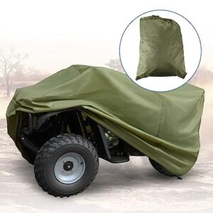 X AUTOHAUX ATV Cover for Polaris Scrambler 850 XP 1000 for Yamaha Grizzly Oxford All Season Weather Waterproof Outdoor Protection 4 Wheeler Covers Quad Cover fit Most 250CC-600CC Green