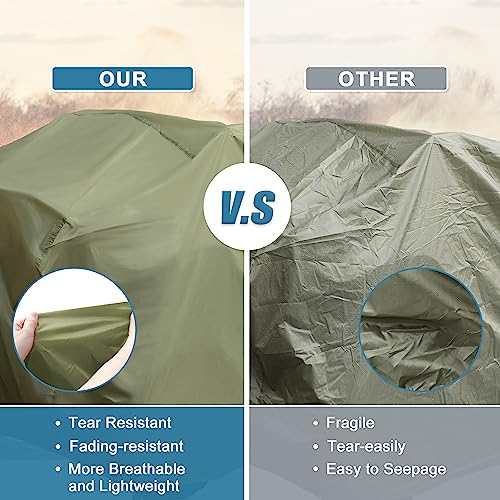 X AUTOHAUX ATV Cover for Polaris Scrambler 850 XP 1000 for Yamaha Grizzly Oxford All Season Weather Waterproof Outdoor Protection 4 Wheeler Covers Quad Cover fit Most 250CC-600CC Green