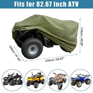 X AUTOHAUX ATV Cover for Polaris Scrambler 850 XP 1000 for Yamaha Grizzly Oxford All Season Weather Waterproof Outdoor Protection 4 Wheeler Covers Quad Cover fit Most 250CC-600CC Green