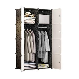 lhllhl portable wardrobe closet, modular storage organizer, space saving armoire, deeper cube with hanging rod