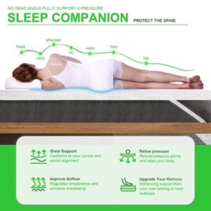 CHxxy 3 Inch Memory Foam Mattress Topper Queen, Gel-Infused Bed Topper for Back Pain Pressure Relief, Soft and Firm Dual Layer Design with Removable Washable Cover & Adjustable Straps…