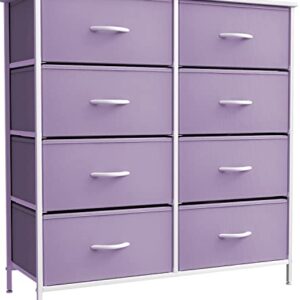 Sorbus Kids Dresser with 8 Drawers and 3 Drawer Nightstand Bundle - Matching Furniture Set - Storage Unit Organizer Chests for Clothing - Bedroom, Kids Rooms, Nursery, & Closet (Purple)