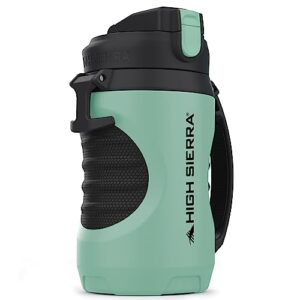 high sierra - [bpa free] 64 oz insulated water jug, [soft spout – no more teeth bumps] built-in fence anchor, keeps iced water cold for hours, extra large sports bottle, mint