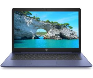 hp 2023 14" hd ips laptop, intel celeron processor up to 2.60ghz, 8gb ram, 64gb ssd, ultra-fast wifi, webcam, windows 11, dale blue (renewed)