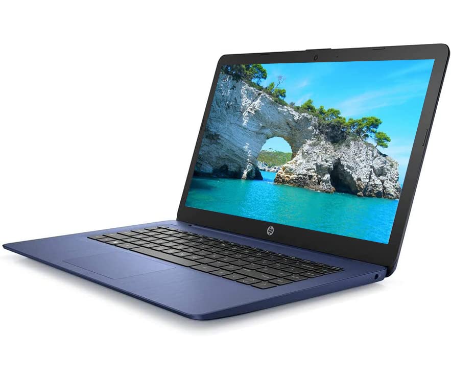 HP 2023 14" HD IPS Laptop, Intel Celeron Processor Up to 2.60GHz, 8GB RAM, 64GB SSD, Ultra-Fast WiFi, Webcam, Windows 11, Dale Blue (Renewed)