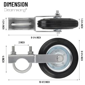 Gate Helper Wheel Gate Caster Kit for Supporting Swing Metal Tube Gate with 1-5/8" Thru 2" Gate Frames, 6" Heavy Duty Farm Gate Wheel for Chain Link Fence, Prevent Gate from Dragging, Sliver, 1 Pack