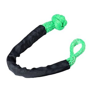 Astra Depot Winch Recovery Snatch Ring 41000lbs & 1/2" Protective Sleeves Soft Shackle for Towing Straps ATV UTV Truck 4WD Off-Road (Set, 2 Green Shackle&1 Blue Ring)