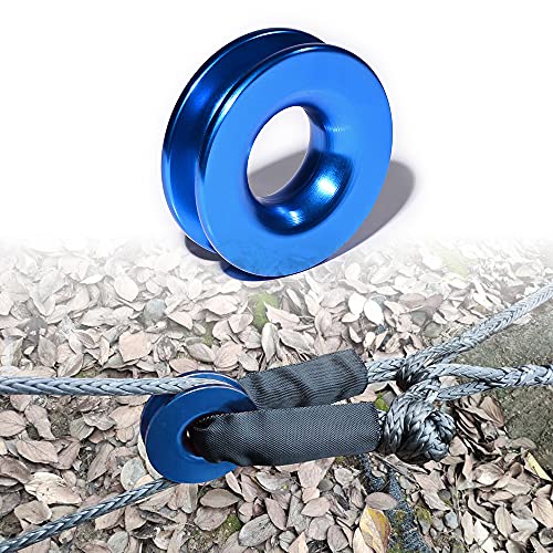 Astra Depot Winch Recovery Snatch Ring 41000lbs & 1/2" Protective Sleeves Soft Shackle for Towing Straps ATV UTV Truck 4WD Off-Road (Set, 2 Green Shackle&1 Blue Ring)