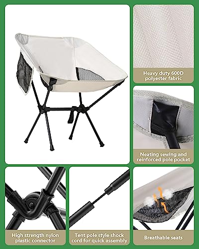 logard 2 Pack Lightweight Portable Camping Chair,Folding Outdoor Chair High Load Capacity,Sturdy Folding Chair for Hiking,Beach,Fishing,Festival, Hiking, Backpacking