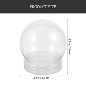 10pcs DIY Snow Globe Wedding Props Christmas Snow Globes Snow Globes for Cloche Bell Jar Glass Cover Preserved Flower Plastic Snow Globe Snow Globes for Adults Unique Child