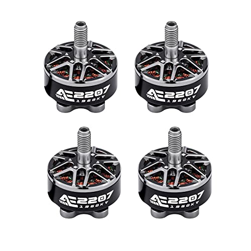 Axisflying FPV Drone Brushless Motor - 2207 1960KV 6S for 5inch 6 inch FPV Drone Frame QAV Quadcopter-4pcs