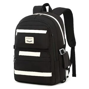 virturevi school backpack for girls waterproof laptop backpack school bag bookbag for teen girls black