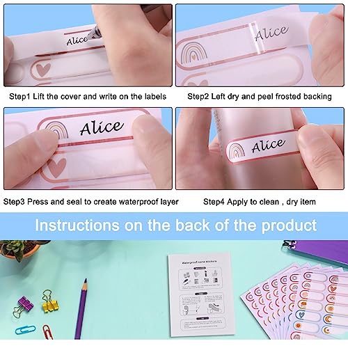 320PCS Sticker Name Tags Baby Bottle Waterproof Labels Adhesive Name Tags Name Sticker Name Tag Labels Stickers for School Organization Food Containers Personalized Cute Name Stickers