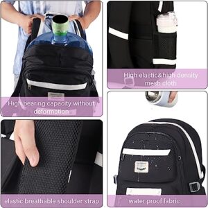 VIRTUREVI School Backpack for Girls Waterproof Laptop Backpack School Bag Bookbag for Teen Girls Black