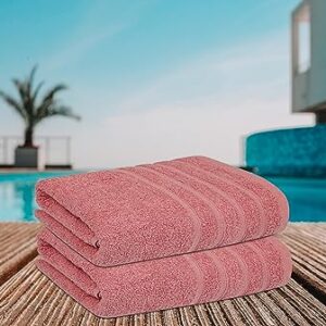 Textila Pink Bath Towels Pack of 6-24x48 inch Cotton Terry Towels for Bathroom Highly Absorbent, Soft Feel, Quick Dry, Lightweight Bath Towels for Shower, Pool, Gym, SPA, Hotel & Daily Use Towels