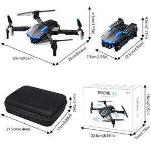 Drone with 4K FPV Dual Camera for Kids and Adults Mini Foldable RC Airplane WiFi RC Quadcopter Drone Off Track Headless Mode One Button StartSmart Obstacle Avoidance Speed Smart 4 (Blue, One Size)