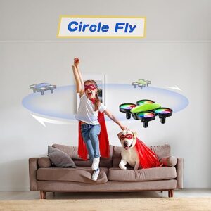 Tomzon A23 Mini Drone for Kids with LEDs, Kids Drone with High Speed Rotation, Throw to Go and 3D Flip, Toy Drone with Circle Fly, Headless Mode, 3 Speeds, 2 Batteries