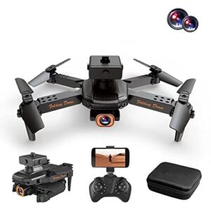 drones with camera for adults, mini drone with dual 1080p hd wifi fpv camera remote control toys with altitude hold, headless mode, one key start speed adjustment, trajectory flight