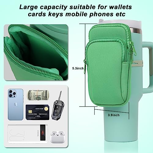 MLKSI Water Bottle Zipper Pouch for Stanley Cup Accessories, Two Layers Cute Storage Bags for Stanley Tumbler with Handle, Gym Accessories for Simple Modern 40 oz Tumbler with Handle