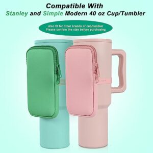 MLKSI Water Bottle Zipper Pouch for Stanley Cup Accessories, Two Layers Cute Storage Bags for Stanley Tumbler with Handle, Gym Accessories for Simple Modern 40 oz Tumbler with Handle