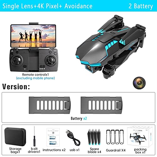 X6 Pro Foldable Dual Camera Drone with 4K HD - WiFi FPV Live Video, Altitude Hold, One Key Take Off/Landing, APP Control, Headless Mode, RC Mini Plane Toys, Gifts for Beginner Kids Adult (Color : 2,