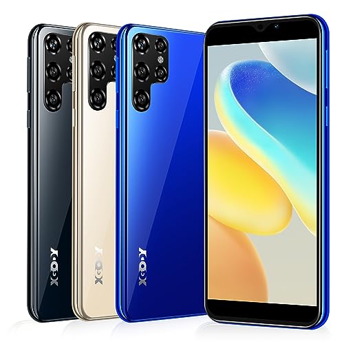 Xgody X60 4G LTE Smartphone Unlocked, 6 Inch QHD Waterdrop Screen, 2GB RAM+16GB ROM, Dual Sim Slots Android Cell Phone, 5MP+5MP Camera, Face Unlock, 3000mAh, AT&T/T-Mobile Smart Phones (Blue)