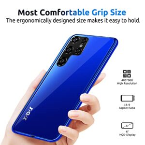 Xgody X60 4G LTE Smartphone Unlocked, 6 Inch QHD Waterdrop Screen, 2GB RAM+16GB ROM, Dual Sim Slots Android Cell Phone, 5MP+5MP Camera, Face Unlock, 3000mAh, AT&T/T-Mobile Smart Phones (Blue)