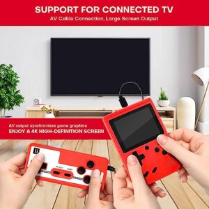 Retro Handheld Game Console with 400 Classical FC Games 3.0 Inches Screen Portable Video Game Consoles with Protective Shell Handheld Video Games Gameboy Support for Connecting TV & Two Players(Red)