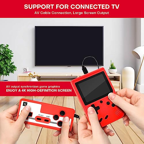 Retro Handheld Game Console with 400 Classical FC Games 3.0 Inches Screen Portable Video Game Consoles with Protective Shell Handheld Video Games Gameboy Support for Connecting TV & Two Players(Red)