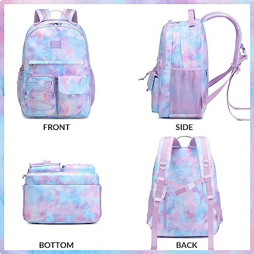 Lohol Galaxy Backpack for Teen Girls and Women, Anti Theft Daypack with 15 Inch Laptop Compartment for Travel School (Galaxy A)