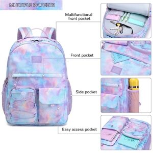 Lohol Galaxy Backpack for Teen Girls and Women, Anti Theft Daypack with 15 Inch Laptop Compartment for Travel School (Galaxy A)