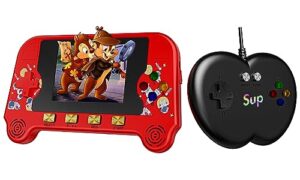 timemax portable handheld game consoles video games for kids and adults 3.2-inch screen 500 preloaded classic retro games built-in battery 2-player controller tv connection (red)…