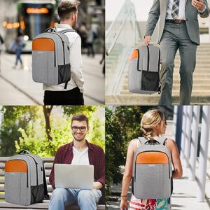 Travel Laptop Backpack,Business Work Bag Water Resistant 17.3 inch Laptop Backpack Bag for Men Women with USB Charging Port,Anti Theft Slim Durable Computer Bag for Laptop College Bookbags Gifts,Grey