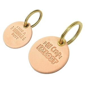 ruffrugger personalized diy dog tag kit 2 packs, vegetable-tanned leather dog id tags with reusable lettering molds for your beloved pet, suitable gift for dog lovers