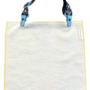 CrescentBay Adjustable Baby Bib Clip, Clips at Both Ends, Anti-Drop & Anti-Loss (Blue)