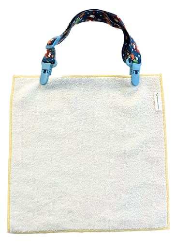 CrescentBay Adjustable Baby Bib Clip, Clips at Both Ends, Anti-Drop & Anti-Loss (Blue)