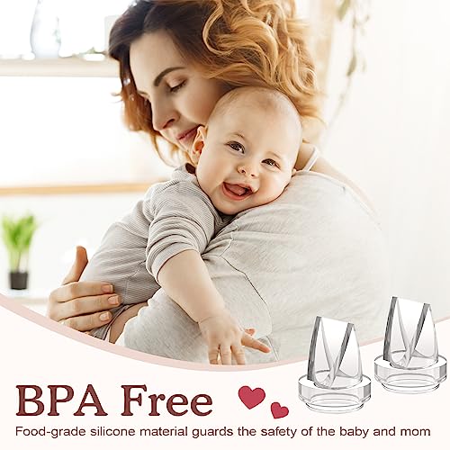 Zooawa 4 pc Duckbill Valves, Breast Pump Duckbill Valves Compatible with S18/S21/S23/S28/S32, Hands-Free Breast Pump Parts Replace