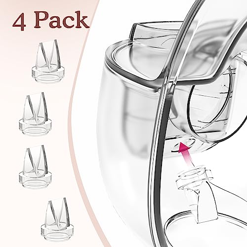 Zooawa 4 pc Duckbill Valves, Breast Pump Duckbill Valves Compatible with S18/S21/S23/S28/S32, Hands-Free Breast Pump Parts Replace