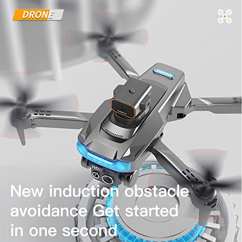 Drone with Camera for Adults Kids - Drone with 4k HD Fpv Camera Remote Control Toys Gifts for Boys Girls with Altitude Hold Headless Mode One Key Start Speed (Gray)