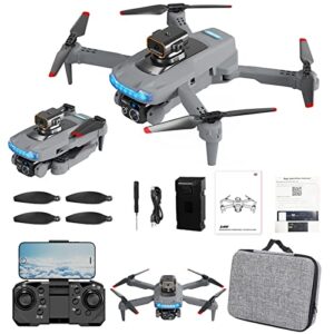Drone with Camera for Adults Kids - Drone with 4k HD Fpv Camera Remote Control Toys Gifts for Boys Girls with Altitude Hold Headless Mode One Key Start Speed (Gray)