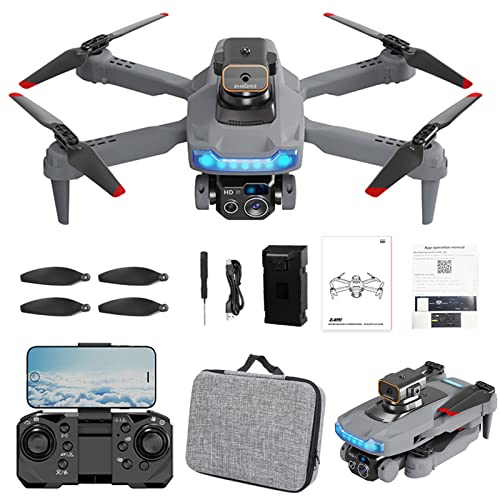 Drone with Camera for Adults Kids - Drone with 4k HD Fpv Camera Remote Control Toys Gifts for Boys Girls with Altitude Hold Headless Mode One Key Start Speed (Gray)