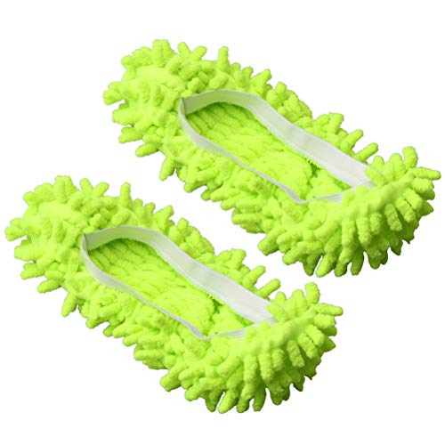 MOFLYS 3 Pairs/ 6PCS Mop Slippers, Microfiber Dust Mop Shoes Multifunction Floor Cleaning Shoe Covers Hair Cleaner Foot Socks Caps