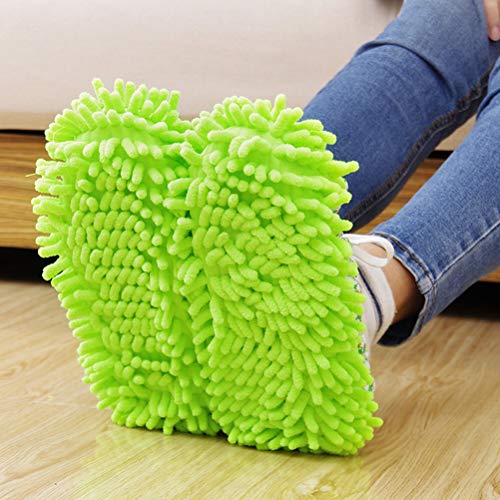 MOFLYS 3 Pairs/ 6PCS Mop Slippers, Microfiber Dust Mop Shoes Multifunction Floor Cleaning Shoe Covers Hair Cleaner Foot Socks Caps