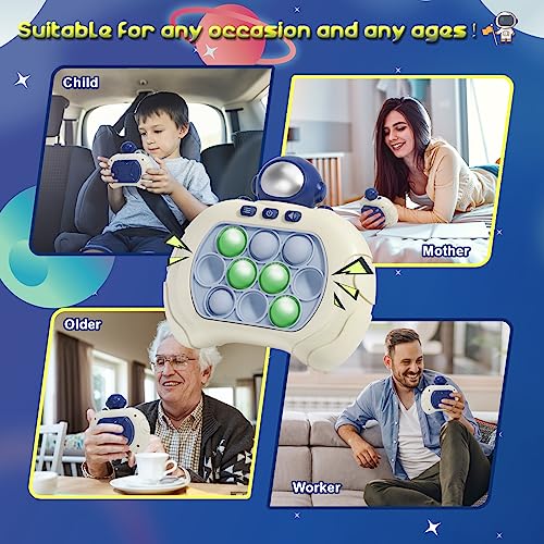 Quick Push Pop Game It Fidget Toys Pro for Kids Adults, Puzzle Game Console Machine, Squeeze Poppet Sensory Push Bubble Stress Toy, Relief Party Favors, Birthday Gifts for Boys and Girls, Blue
