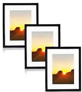 aynoo 11x14 picture frame in black 3 pack 8x10 11x14 picture frame black set of 3 wood collage display pictures 8x10 11x14 inch picture frame in black for wall display photos 11x14